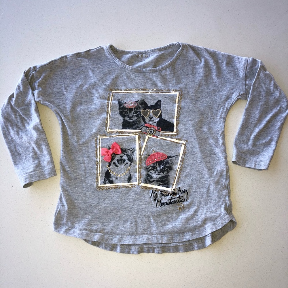 **SOLD** GYMBOREE Girls Sz 5 Long Sleeve Shirt Cat